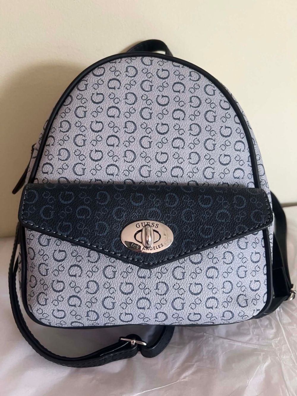 GUESS Two-Tone  Mini Backpack in Navy and Gray